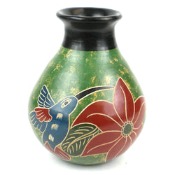 5 inch Tall Vase - Green Bird Handmade and Fair Trade