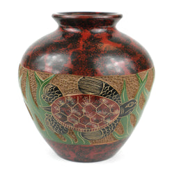 5 inch Tall Vase - Turtle Handmade and Fair Trade