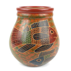 6 inch Tall Vase - Fish Handmade and Fair Trade