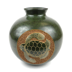 6 inch Tall Vase - Turtle Handmade and Fair Trade