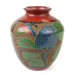 6 inch Tall Vase - Parrot Handmade and Fair Trade