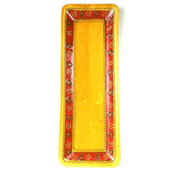 Hand-painted Long Platter in Honey Handmade and Fair Trade