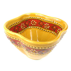 Hand-painted Dip Bowl in Honey Handmade and Fair Trade