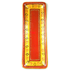 Hand-painted Long Platter in Red Handmade and Fair Trade