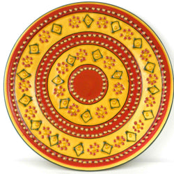 Hand-painted Round Plate in Red Handmade and Fair Trade