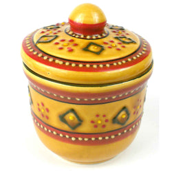 Hand-painted Sugar Bowl in Red Handmade and Fair Trade