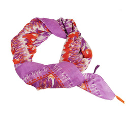 Feather Spiral Square Scarf - Purple Handmade and Fair Trade