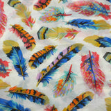 Cream Feather Polyester Scarf - Asha Handicrafts