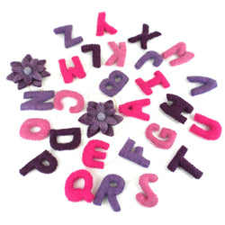 Felt Alphabet Wall Hanging - Pinks - Global Groove