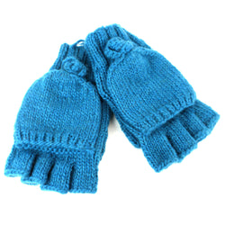 Posy Flap-over Gloves - Teal - WorldFinds (W)