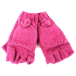 Posy Flap-over Gloves - Hot Pink - WorldFinds (W)
