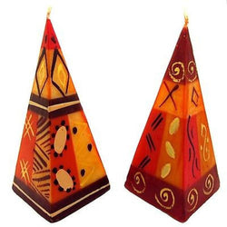 Set of Two Hand-Painted Pyramid Candles - Bongazi Design Handmade and Fair Trade