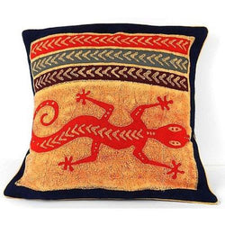 Handmade Colorful Lizard Cushion Cover Handmade and Fair Trade