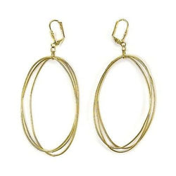 Edie Triple Oval Earrings in Goldtone Handmade and Fair Trade