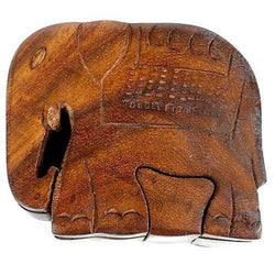 Handcrafted Sheesham Wood Elephant Puzzle Box Handmade and Fair Trade