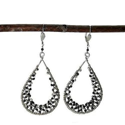 Cubist Droplet Loop Earrings Handmade and Fair Trade