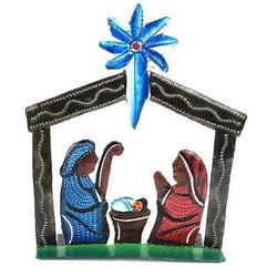 Standing Table Top Painted Nativity Handmade and Fair Trade