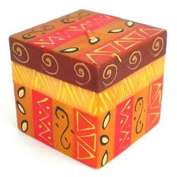 Hand-Painted Cube Candle - Bongazi Design Handmade and Fair Trade