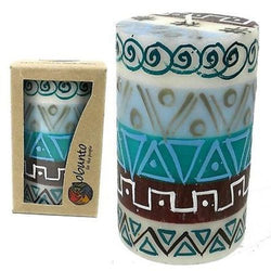 Single Boxed Hand-Painted Pillar Candle - Maji Design Handmade and Fair Trade