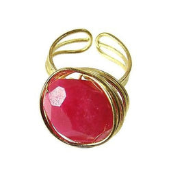 Agate Chunk Statement Ring in Berry Handmade and Fair Trade