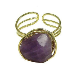 Agate Chunk Statement Ring in Plum Handmade and Fair Trade