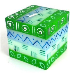 Hand-Painted Cube Candle Farih Design Handmade and Fair Trade