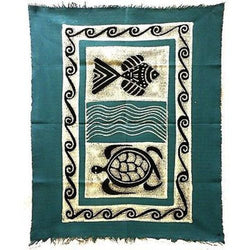Sea Life Batik in Blue/Black Handmade and Fair Trade