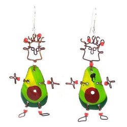 Dancing Girl Avocado Earrings Handmade and Fair Trade