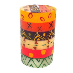 Single Boxed Hand-Painted Pillar Candle - Indaeuko Design Handmade and Fair Trade