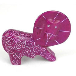 Handcrafted Mini Soapstone Funky Lion Sculpture in Purple Handmade and Fair Trade