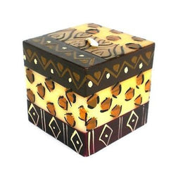 Hand-Painted Cube Candle - Uzima Design Handmade and Fair Trade