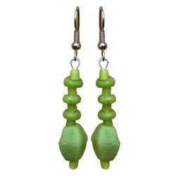 Lime Green Glass Pebbles Earrings Handmade and Fair Trade
