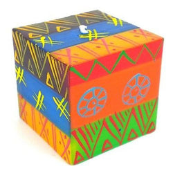 Hand-Painted Cube Candle - Shahida Design Handmade and Fair Trade