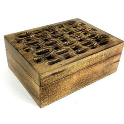 Handcrafted Carved Mango Wood Open Box Handmade and Fair Trade
