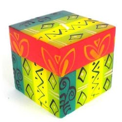 Hand-Painted Cube Candle - Matuko Design Handmade and Fair Trade