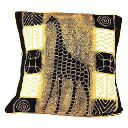 Handmade Black and White Giraffe Batik Cushion Cover Handmade and Fair Trade