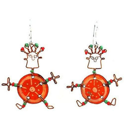 Dancing Girl Orange Slice Earrings Handmade and Fair Trade