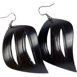 African Blackwood Leaf Earrings Handmade and Fair Trade