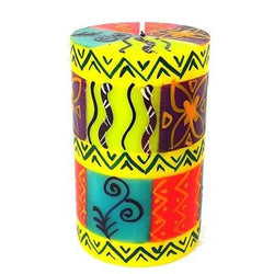 Single Boxed Hand-Painted Pillar Candle - Matuko Design Handmade and Fair Trade