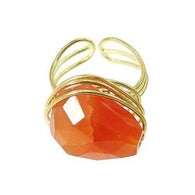 Agate Chunk Statement Ring in Orange Handmade and Fair Trade