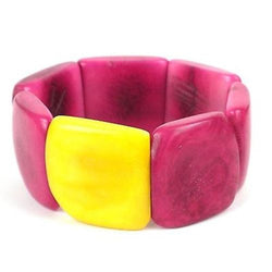 Accented Tagua Bracelet Berry with Lemon Handmade and Fair Trade