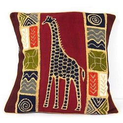 Handmade Colorful Giraffe Batik Cushion Cover Handmade and Fair Trade