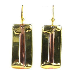 Brass and Copper Architecture Earrings Handmade and Fair Trade