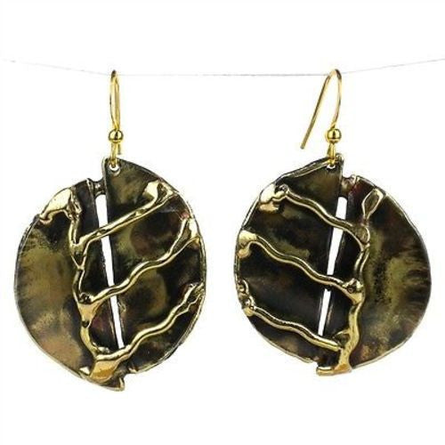 A River Runs Brass Earrings Handmade and Fair Trade