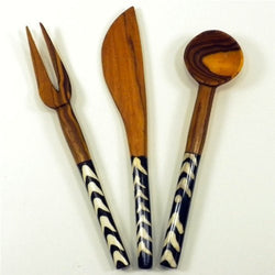 Olive Wood 3 Piece Appetizer Set - Jedando Handicrafts