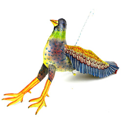 Large Painted Metal Hanging Bird Handmade and Fair Trade