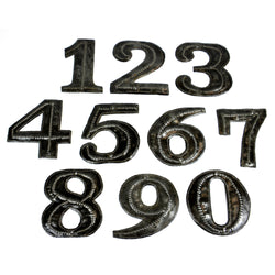 Hatian Metal House Number - Sold Individually  Handmade and Fair Trade