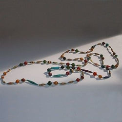 Long Glossy Recycled Paper Necklace - Afrika Pamoja