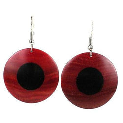 African Ebony and Rosewood Disk Earrings Handmade and Fair Trade