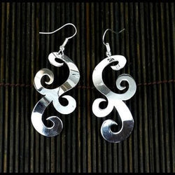 Large Silverplated Scrollwork Earrings Handmade and Fair Trade